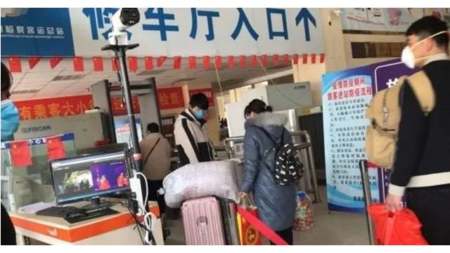 保障進(jìn)站乘客安全,臨泉客運(yùn)總站紅外線熱成像式人體測溫儀投入使用